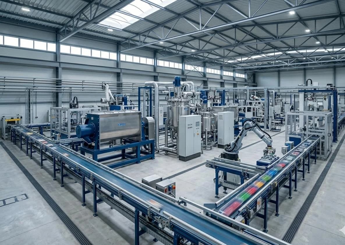 Factory floor industrial machinery and motor drives with variable speed control