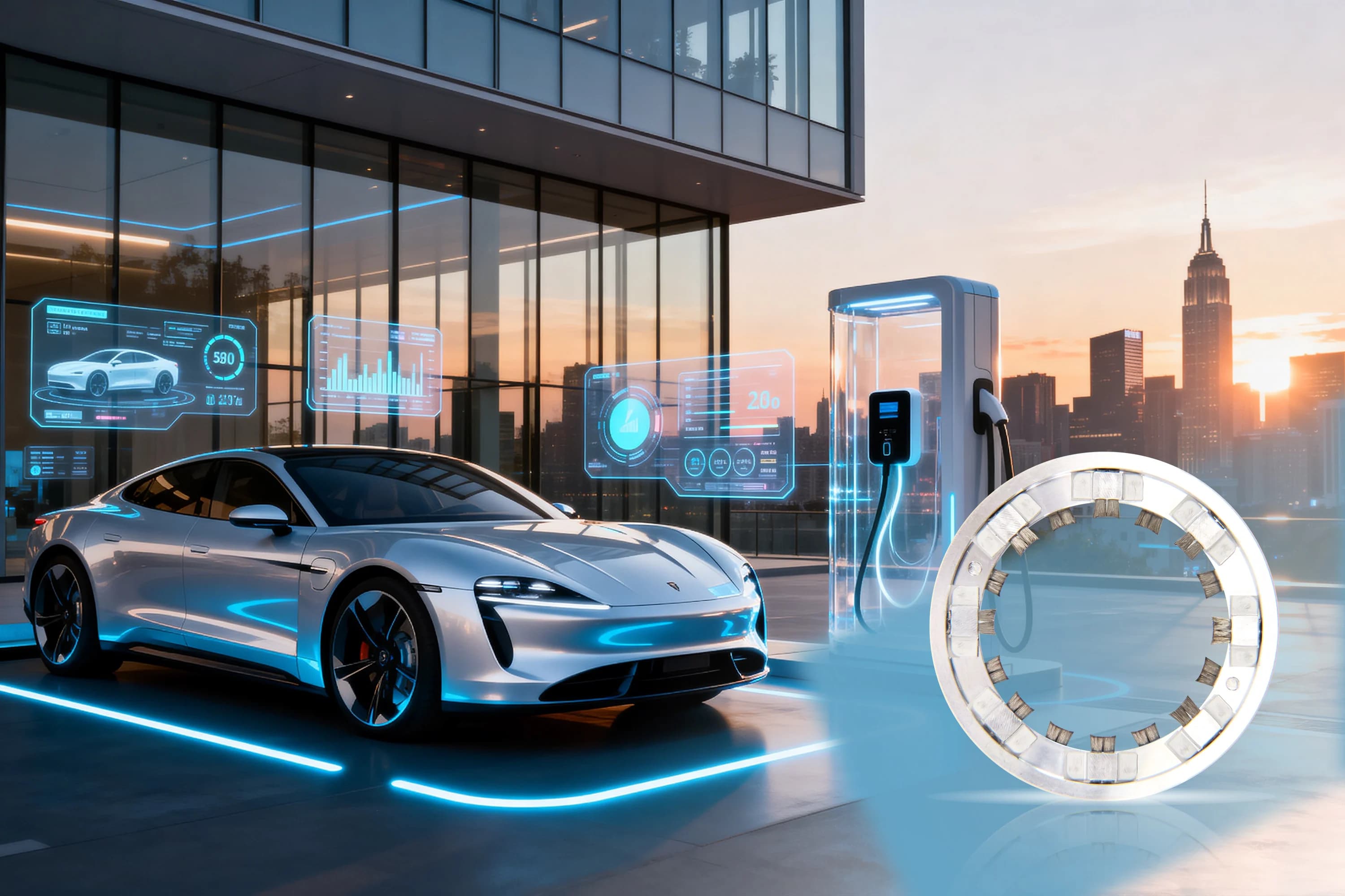 EV motor application context for shaft grounding rings